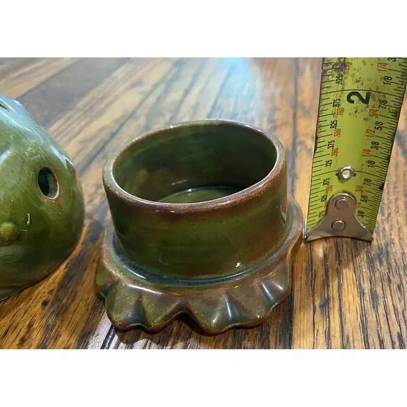 Vintage Ceramic Frog Candle Holder/ Incense Burner Cute Village Bath Products - Picture 6 of 10